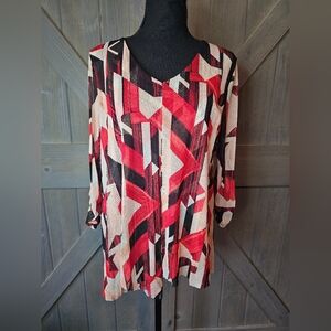 Alfani Geometric Blouse sz PL
